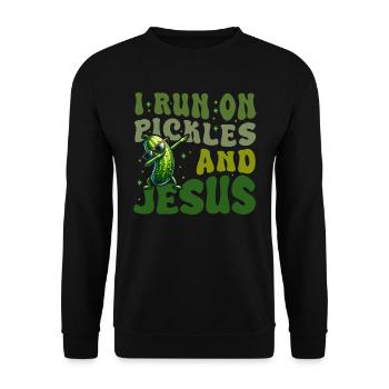 Saure Gurke Jesus Glaube Christus - Unisex Pullover - Schwarz - Vorne - Alina (178cm) & Michal (187cm)