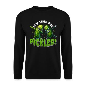 Saure Gurke Salatgurke Pickles Gurken - Unisex Pullover - Schwarz - Vorne - Alina (178cm) & Michal (187cm)