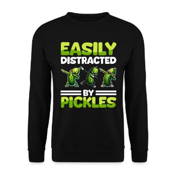 Sour Cucumber Funny Cucumber Lover Vegetables - Unisex Sweatshirt - black - Front - Alina (178cm) & Michal (187cm)