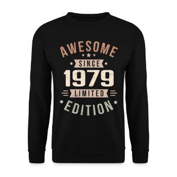 Original 1979 Jahrgang Vintage Geburtstag 1979 - Unisex Pullover - Schwarz - Vorne - Alina (178cm) & Michal (187cm)