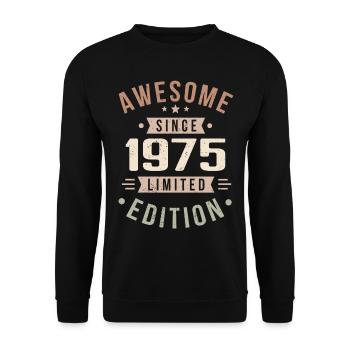 Original 1975 Vintage Vintage anniversaire 1975 - Sweat-shirt Unisexe - noir - Devant - Alina (178cm) & Michal (187cm)
