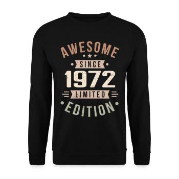 Original 1972 Vintage Vintage anniversaire 1972 - Sweat-shirt Unisexe - noir - Devant - Alina (178cm) & Michal (187cm)