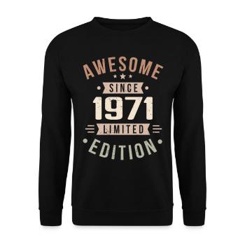 Original 1971 Vintage Vintage anniversaire 1971 - Sweat-shirt Unisexe - noir - Devant - Alina (178cm) & Michal (187cm)