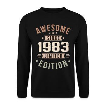 Original 1983 Jahrgang Vintage Geburtstag 1983 - Unisex Pullover - Schwarz - Vorne - Alina (178cm) & Michal (187cm)