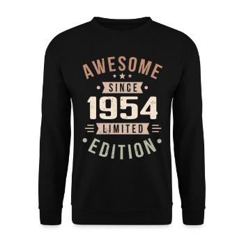 Original 1954 Vintage Vintage anniversaire 1954 - Sweat-shirt Unisexe - noir - Devant - Alina (178cm) & Michal (187cm)