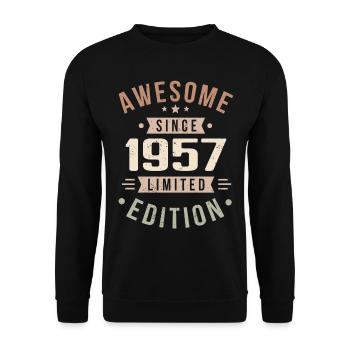 Original 1957 Vintage Vintage anniversaire 1957 - Sweat-shirt Unisexe - noir - Devant - Alina (178cm) & Michal (187cm)