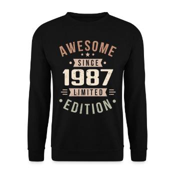 Original 1987 Vintage Vintage anniversaire 1987 - Sweat-shirt Unisexe - noir - Devant - Alina (178cm) & Michal (187cm)