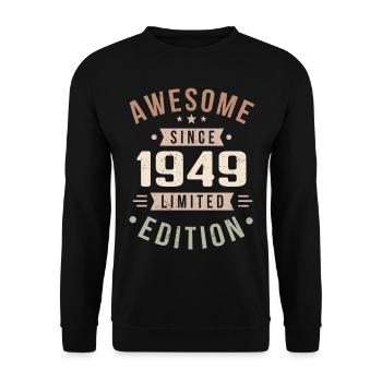 Original 1949 Vintage Vintage anniversaire 1949 - Sweat-shirt Unisexe - noir - Devant - Alina (178cm) & Michal (187cm)