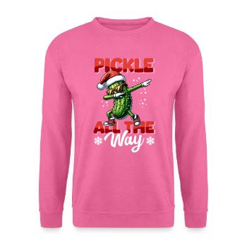 Cornichon au chapeau de Père Noël au concombre - Sweat-shirt Unisexe - rose - Devant