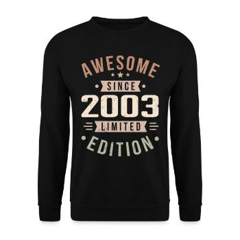 Original 2003 Jahrgang Vintage Geburtstag 2003 - Unisex Pullover - Schwarz - Vorne - Alina (178cm) & Michal (187cm)