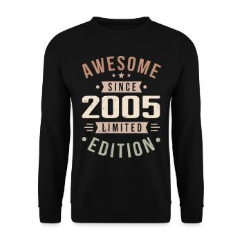 Original 2005 Millésime Vintage Anniversaire 2005 - Sweat-shirt Unisexe - noir - Devant - Alina (178cm) & Michal (187cm)