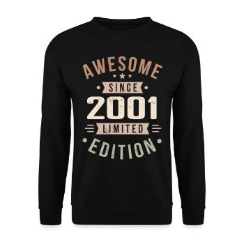 Original 2001 Millésime Vintage Anniversaire 2001 - Sweat-shirt Unisexe - noir - Devant - Alina (178cm) & Michal (187cm)