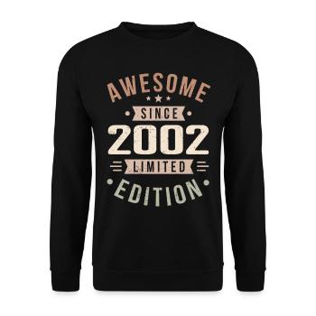 Original 2002 Millésime Vintage Anniversaire 2002 - Sweat-shirt Unisexe - noir - Devant - Alina (178cm) & Michal (187cm)