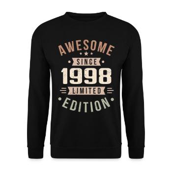 Original 1998 Vintage Vintage Anniversaire 1998 - Sweat-shirt Unisexe - noir - Devant - Alina (178cm) & Michal (187cm)