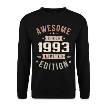 Original 1993 Jahrgang Vintage Geburtstag 1993 - Unisex Pullover - Schwarz - Vorne - Alina (178cm) & Michal (187cm)