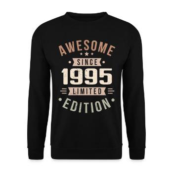 Original 1995 Vintage Vintage Anniversaire 1995 - Sweat-shirt Unisexe - noir - Devant - Alina (178cm) & Michal (187cm)