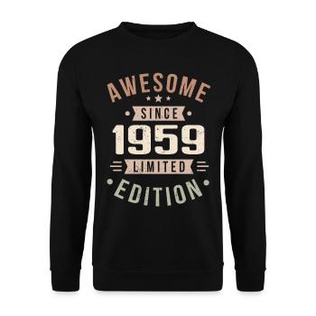 Original 1959 Vintage Vintage anniversaire 1959 - Sweat-shirt Unisexe - noir - Devant - Alina (178cm) & Michal (187cm)