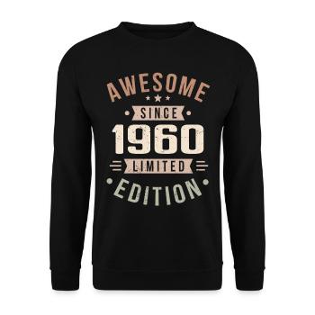 Original des années 1960 Vintage Vintage anniversaire des années 1960 - Sweat-shirt Unisexe - noir - Devant - Alina (178cm) & Michal (187cm)