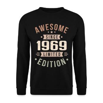 Original 1969 Vintage Vintage anniversaire 1969 - Sweat-shirt Unisexe - noir - Devant - Alina (178cm) & Michal (187cm)