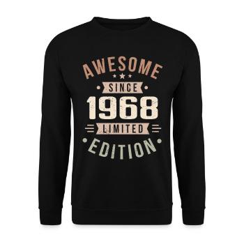 Original 1968 Vintage Vintage anniversaire 1968 - Sweat-shirt Unisexe - noir - Devant - Alina (178cm) & Michal (187cm)