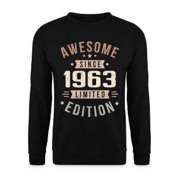 Original 1963 Vintage Vintage anniversaire 1963 - Sweat-shirt Unisexe - noir - Devant - Alina (178cm) & Michal (187cm)