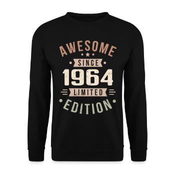 Original 1964 Jahrgang Vintage Geburtstag 1964 - Unisex Pullover - Schwarz - Vorne - Alina (178cm) & Michal (187cm)