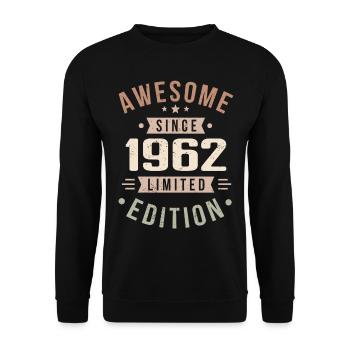 Original 1962 Jahrgang Vintage Geburtstag 1962 - Unisex Pullover - Schwarz - Vorne - Alina (178cm) & Michal (187cm)