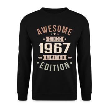 Original 1967 Jahrgang Vintage Geburtstag 1967 - Unisex Pullover - Schwarz - Vorne - Alina (178cm) & Michal (187cm)