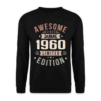 June 1960 Birthday June 1960 Gift June 1960 - Unisex Sweatshirt - black - Front - Alina (178cm) & Michal (187cm)
