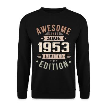 June 1953 Birthday June 1953 Gift June 1953 - Unisex Sweatshirt - black - Front - Alina (178cm) & Michal (187cm)