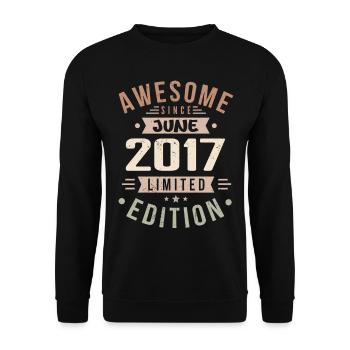 June 2017 Birthday June 2017 Gift June 2017 - Unisex Sweatshirt - black - Front - Alina (178cm) & Michal (187cm)