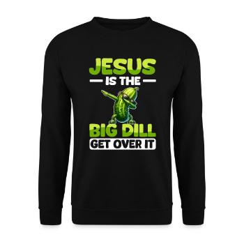 Gurke Jesusu Spruch für Christen Glaube - Unisex Pullover - Schwarz - Vorne - Alina (178cm) & Michal (187cm)
