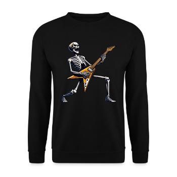 Gitarrist E-Gitarre Gitarrenlehrer Rockkonzert - Unisex Pullover - Schwarz - Vorne - Alina (178cm) & Michal (187cm)