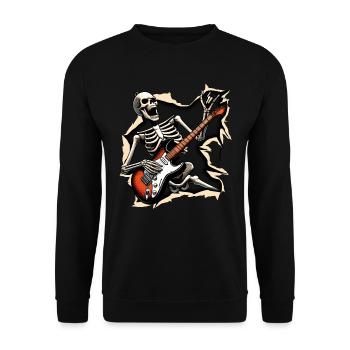Guitariste Rock Musique Guitare Jouer Squelette - Sweat-shirt Unisexe - noir - Devant - Alina (178cm) & Michal (187cm)