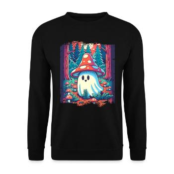 Cottagecore Spirit Mushroom Aesthetic - Unisex Sweatshirt - black - Front - Alina (178cm) & Michal (187cm)