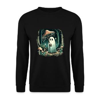 Cottagecore Ghost Mushroom Mushroom Aesthetic - Unisex Sweatshirt - black - Front - Alina (178cm) & Michal (187cm)