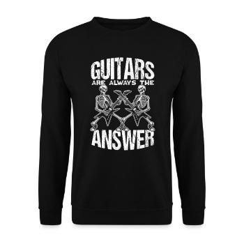 Gitarre Gitarrist Rock Gitarrenlehrer - Unisex Pullover - Schwarz - Vorne - Alina (178cm) & Michal (187cm)