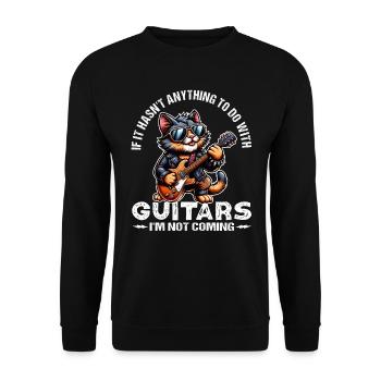 guitare, chat, guitariste, musique rock - Sweat-shirt Unisexe - noir - Devant - Alina (178cm) & Michal (187cm)