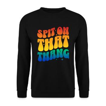 Spit on that Thang Retro Viral Meme - Unisex Sweatshirt - black - Front - Alina (178cm) & Michal (187cm)