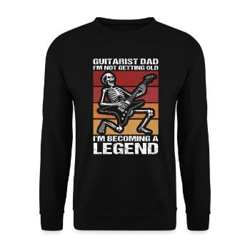 Gitarrist Papa Rock and Roll Gitarrenspieler - Unisex Pullover - Schwarz - Vorne - Alina (178cm) & Michal (187cm)