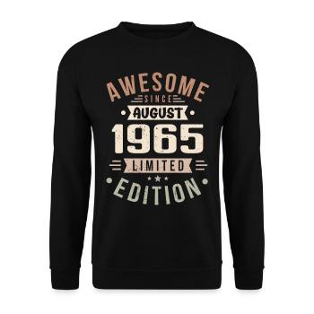 August 1965 Birthday in August 1965 Vintage 1965 - Unisex Sweatshirt - black - Front - Alina (178cm) & Michal (187cm)