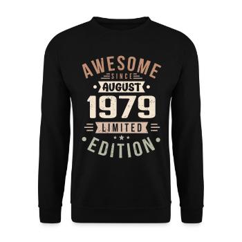 Août 1979 Anniversaire en Août 1979 Millésime 1979 - Sweat-shirt Unisexe - noir - Devant - Alina (178cm) & Michal (187cm)