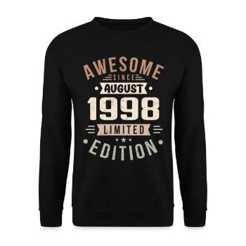 Août 1998 Anniversaire en Août 1998 Millésime 1998 - Sweat-shirt Unisexe - noir - Devant - Alina (178cm) & Michal (187cm)