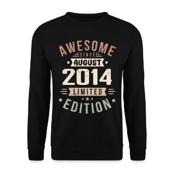 Août 2014 Anniversaire en août 2014 Millésime 2014 - Sweat-shirt Unisexe - noir - Devant - Alina (178cm) & Michal (187cm)