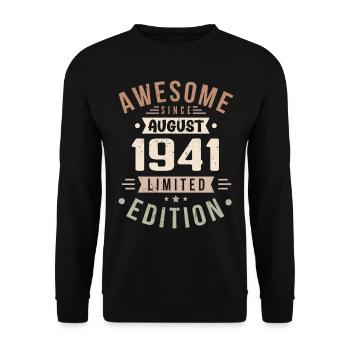August 1941 Geburtstag im August 1941 Vintage 1941 - Unisex Pullover - Schwarz - Vorne - Alina (178cm) & Michal (187cm)