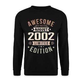 Août 2002 Anniversaire en août 2002 Millésime 2002 - Sweat-shirt Unisexe - noir - Devant - Alina (178cm) & Michal (187cm)