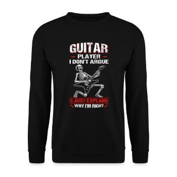 Drôle de guitariste guitare squelette - Sweat-shirt Unisexe - noir - Devant - Alina (178cm) & Michal (187cm)