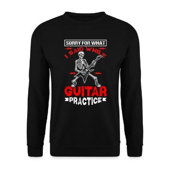 Guitariste drôle pratiquant la guitare - Sweat-shirt Unisexe - noir - Devant - Alina (178cm) & Michal (187cm)