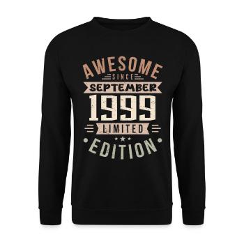 1999 Septembre Anniversaire Né en septembre 1999 - Sweat-shirt Unisexe - noir - Devant - Alina (178cm) & Michal (187cm)