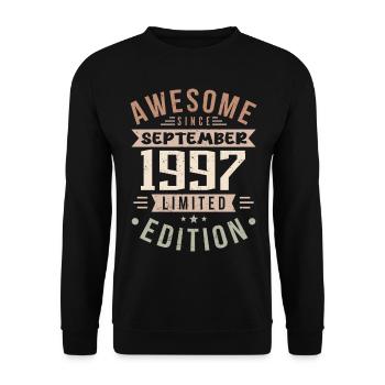 1997 Septembre Anniversaire Né en septembre 1997 - Sweat-shirt Unisexe - noir - Devant - Alina (178cm) & Michal (187cm)